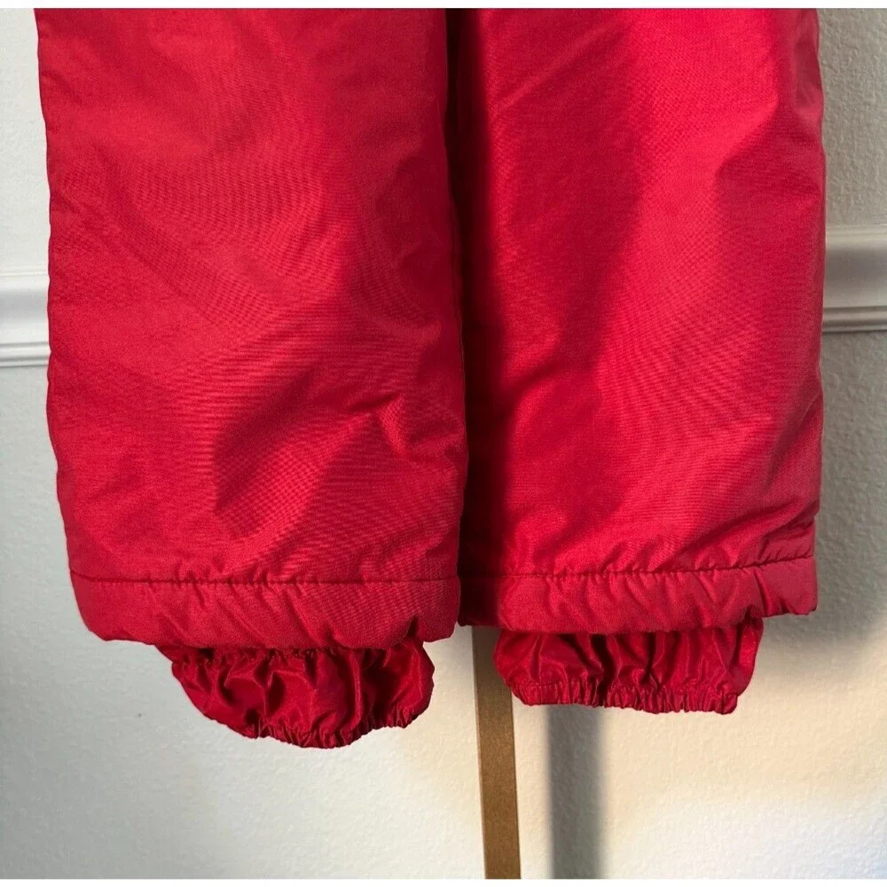 Vintage Lands End Red Snow Pants Bib Overalls Unisex Size 5/6 Adjustable Winter